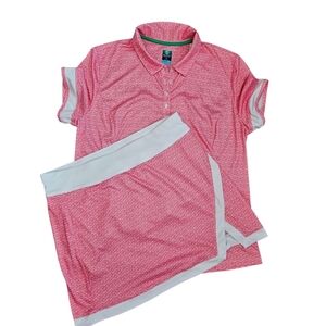 Pro Tour Coolplay Pink/White Skort Set  Golf Pickleball Tennis Sz XL